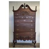 Antique Chippendale Colonial Revival Highboy Chest