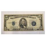 1934 D $5 US Silver Certificate U76359547A