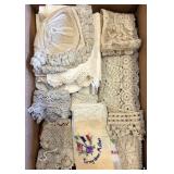 Antique Crochet Lace WWI Hankies & Pillowcases