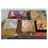 Six Circa 1910 Art Dyed Velvet Table Covers