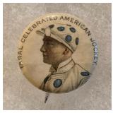 1890s Taral Jockey Celluloid Pin Back Button