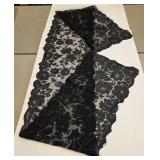 Antique Edwardian Era 106" Chantilly Lace Shawl