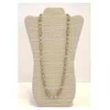 29" Chinese Jade & 14K Gold Necklace