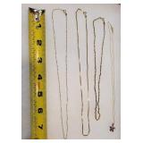 FOUR 14K Gold Necklaces & Star Pendant 9 Grams