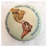 1901 Pan American Expo Celluloid Pin Back Button