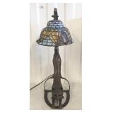 Vtg 19" Stretching Cat Table Lamp Eyes Light Up!