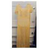 1930s Dress Golden Mesh Corded Embroidery