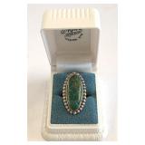 Vintage Sterling Silver Sz 6 Turquoise Ring 11 gr