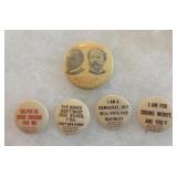 1896 McKinley Bryan Pres Election Pin Back Buttons