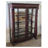 Empire Style Mahogany Locking China Cabinet