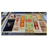 Ten Circa 1910 Art Dyed Velvet Table Runners