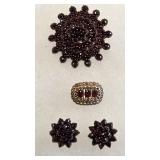 Antique Garnet Jewelry Pins & Earrings