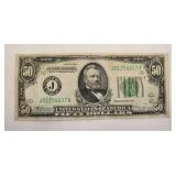 1934 B $50 Federal Reserve Note Kansas City MO