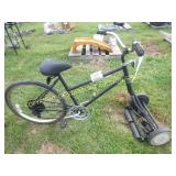 HOMEMADE BICYCLE POWERED REEL MOWER LAWN ART
