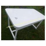 WHITE METAL FOUR WHEEL CART