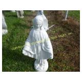 VIRGIN MARY WHITE CONCRETE LAWN ORNAMENT
