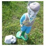 GOLFER & PLAY IT ROCK CONCRETE LAWN ORNAMENT