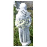 ST FRANICIS W/ CROSS CONCRETE LAWN ORNAMENT