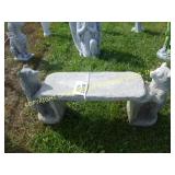 PAIR OF BEARS BENCH CONCRETE LAWN ORNAMENT