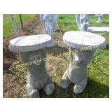 (2) BEAR END TABLES CONCRETE LAWN ORNAMENT