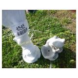 (2) WATER SPITTERS FROG/FISH CONCRETE LAWN