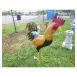 30" MULTI COLOR METAL ORNAMENTAL ROOSTER