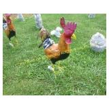 30" MULTI COLOR METAL ORNAMENTAL ROOSTER