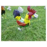 30" MULTI COLOR METAL ORNAMENTAL ROOSTER