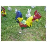 30" MULTI COLOR METAL ORNAMENTAL ROOSTER