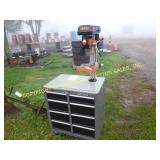 WEN DRILL PRESS MOUNTED ON CRAFTSMAN TOOL CABINET