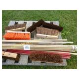 LOT OF BROOMS & HANDLES