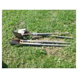 LOT OF HAND TOOLS SHOVELS & POST HOLE DIGGER