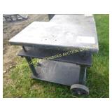STEEL SHOP CART W/ WHEELS & STAINLESS STEEL TOP
