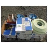 PALLET OF HARDWARE, BRACES & WHEELS