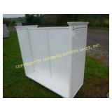 WHITE SHELVING UNIT ON WHEELS