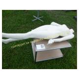 BROWN TABLE W/ MANNEQUIN