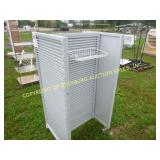 GREY SHELVING UNIT ON WHEELS