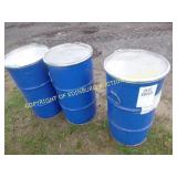 (3) 25 GALLON METAL DRUMS