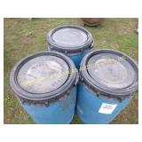 (3) 30 GALLON POLY DRUMS