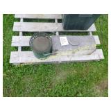 MISC TOOL BOX W/ TOOLS AND COLEMAN LIGHT