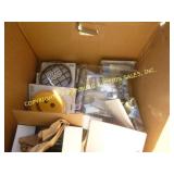 BOX OF MISC CAR PARTS & BRACKETS