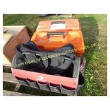 HUSKY TOOL BAG & (2) POLY TOOLBOXES
