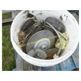 BUCKET OF MISC GRINDING WHEELS & SANDING DISCS