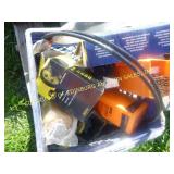 BLUE CRATE OF MISC OIL FILTERS & HOSE LINE