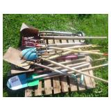 PALLE OF MISC YARD TOOLS