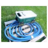 BLUE POOL HOSE & LAWN BUDDY CART