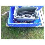 BLUE BIN W/ GREASE GUN AND AIR HOSE