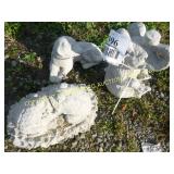 DOG, FROG & ELEPHANT CONCRETE LAWN ORNAMENT