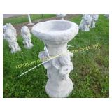 LARGE BALL HOLDER CONCRETE LAWN ORNAMENT