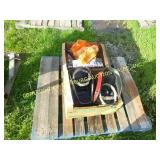 (2) BOXES MISC TOOLS, HARDWARE AND WELDING HELMETS